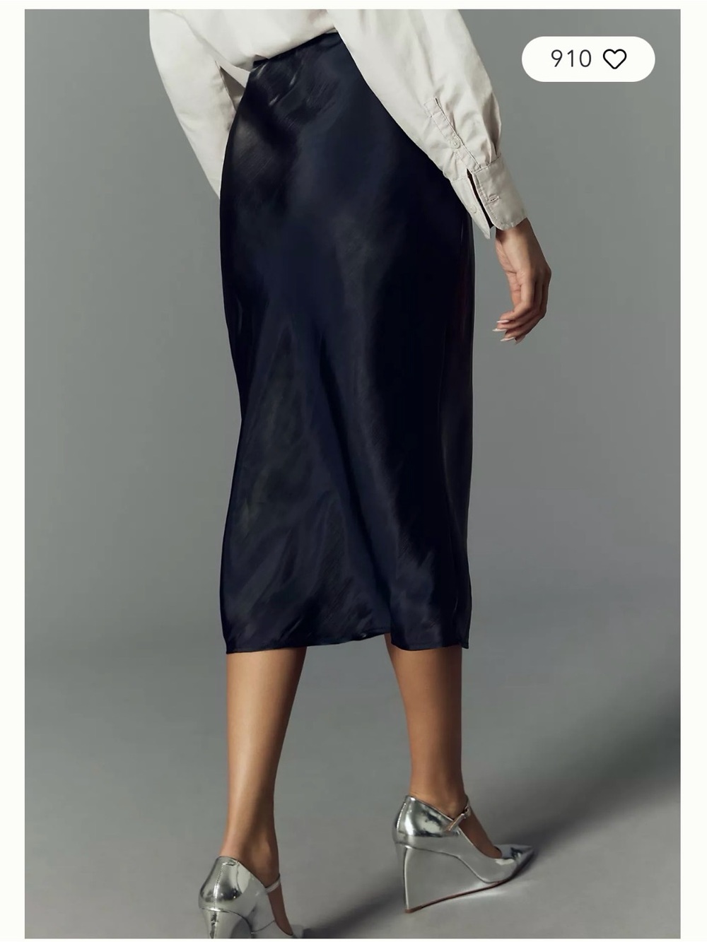 NEW By Anthropologie Liquid Shine Bias-Cut Skirt size M - Picture 3 of 8